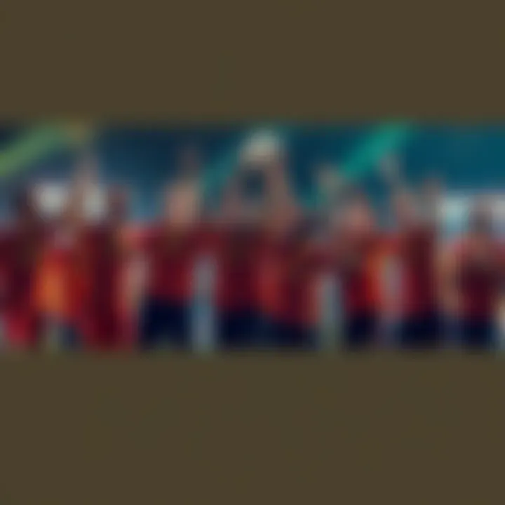 Sports team celebrating after winning a match