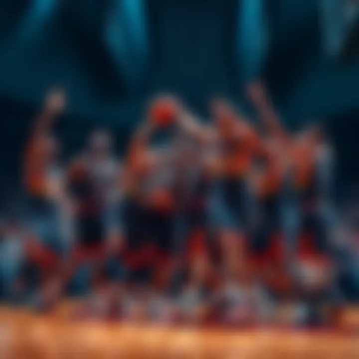 Basketball team celebrates their win after a game without Jabari, showing teamwork and excitement.