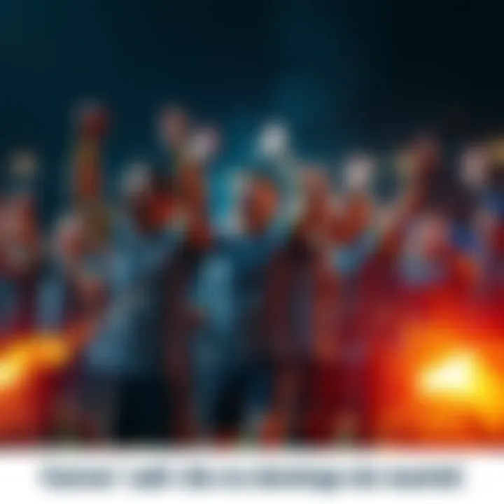 Team celebrating a victory A group of people cheering and celebrating together, symbolizing joy and victory in sports