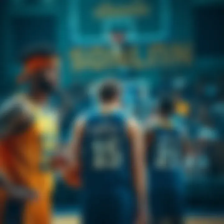 Basketball players reacting after a close loss in a game, with fans showing disappointment in the background