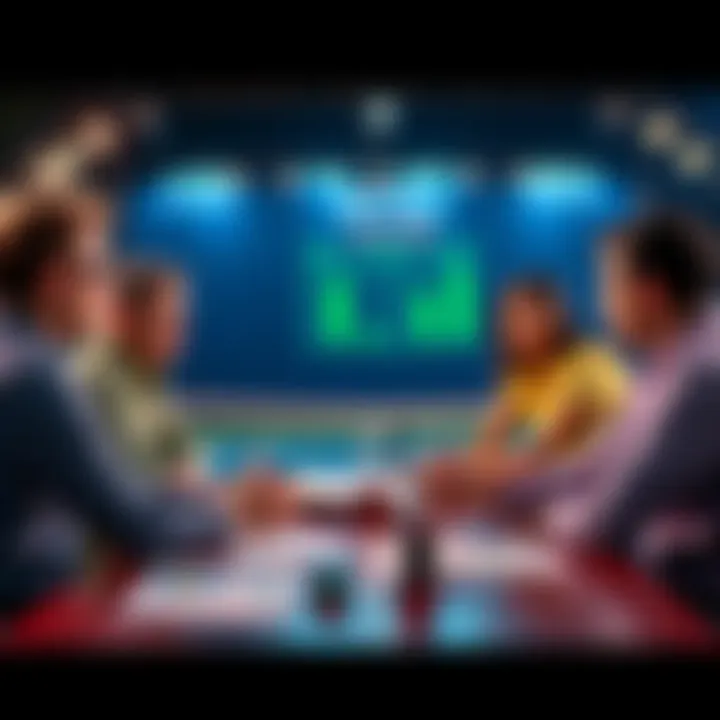 People discussing tennis betting strategies with charts and odds on a table