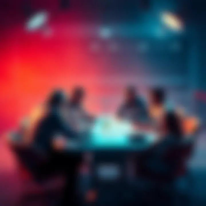 A group of people discussing tennis betting strategies with charts and statistics on the table.