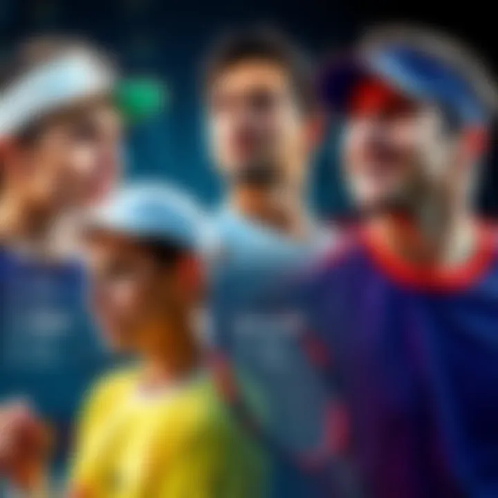 A collage of tennis players including Rosenkranz, Fenty, Gullien Meza, and Jovic with odds displayed