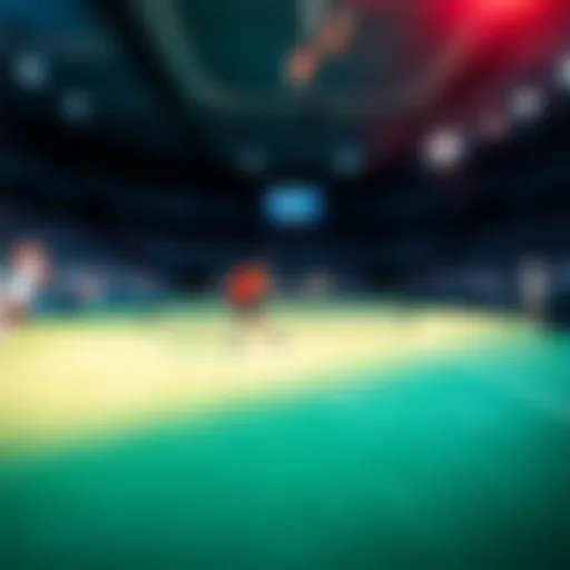 A tennis match in action with players competing, showcasing the excitement of betting on the US Open.