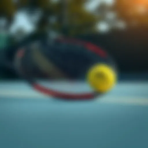 A close-up of a tennis court with a racquet and ball, representing betting tips for tennis on August 13, 2025.
