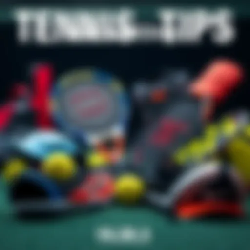 A collection of tennis gear with betting odds displayed for upcoming matches.