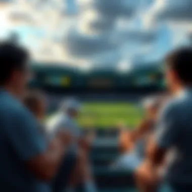 Tennis Betting Tips for Wimbledon A group discussing tennis betting tips with Wimbledon in the background