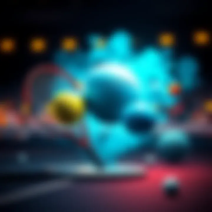 A visual representation of parlay betting with tennis and NCAA basketball symbols.