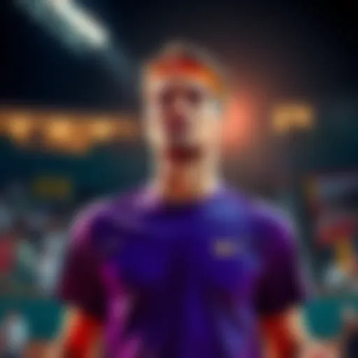 A tennis player looks disappointed after losing a point while leading in a match