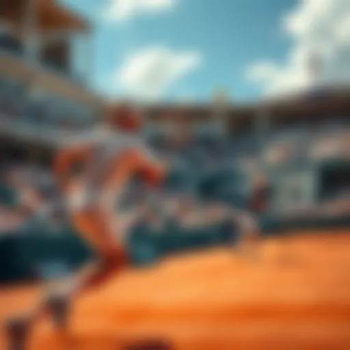 Two tennis players in action during a match at the French Open 2026, with the iconic clay court and spectators in the background