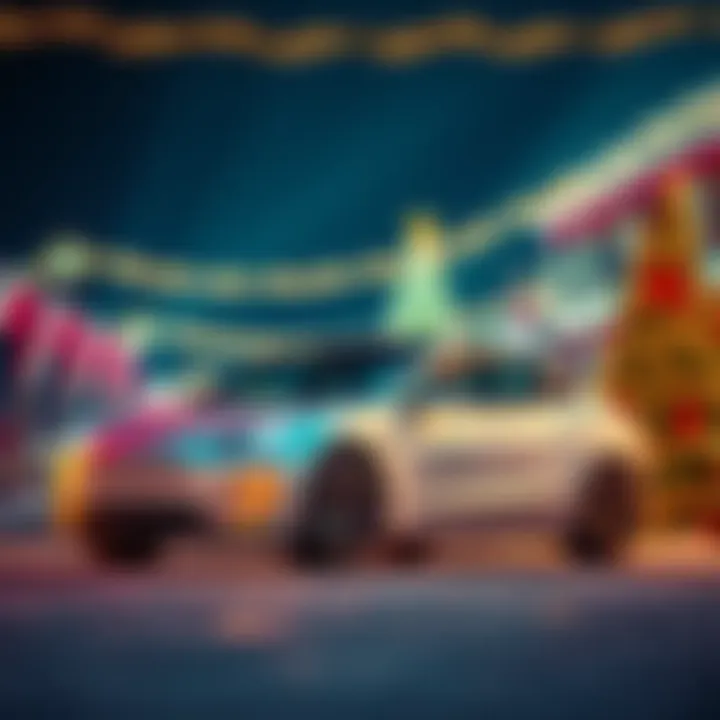 A Tesla Model 3 2020 featuring Autopilot parked elegantly, set against a festive holiday backdrop.