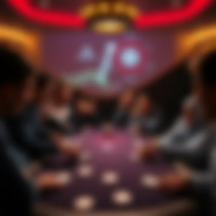 Players around a poker table excited about a new Texas Hold'em game mode that ensures the best player wins when going all in