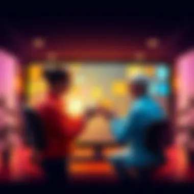 A colorful graphic showing people exchanging helpful information in an online forum, symbolizing gratitude and community support
