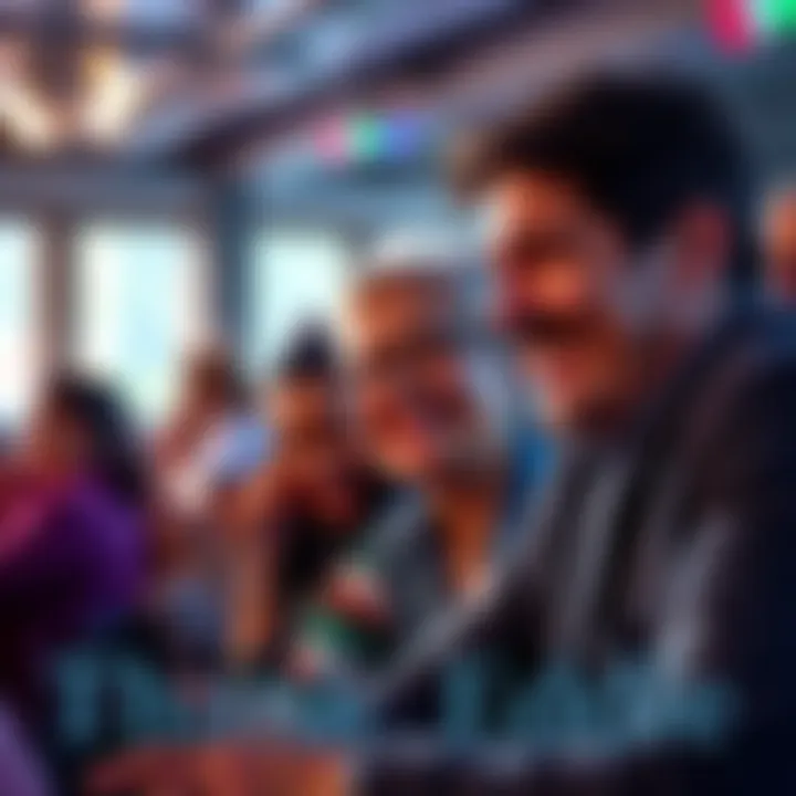 A heartfelt thank you moment with people smiling and expressing gratitude to Eddie.