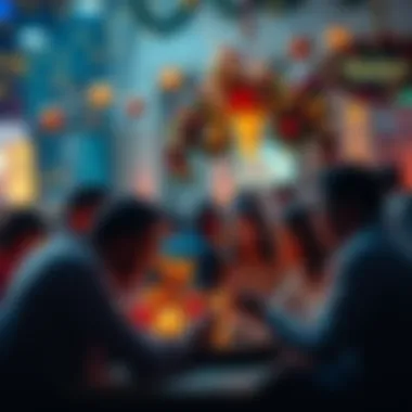 People discussing Thanksgiving $5 drops on forums, with festive decorations around them.