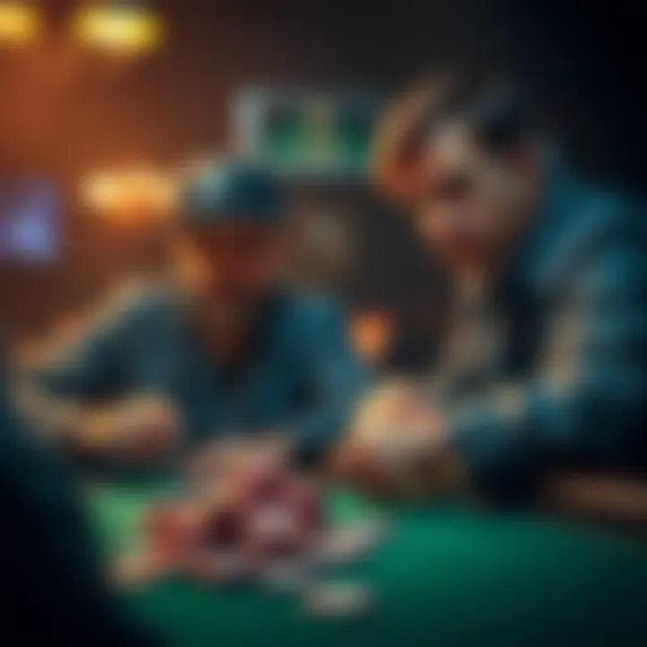 Bryan stealing $15K in poker chips from Robbi at the table, with a suspicious atmosphere around