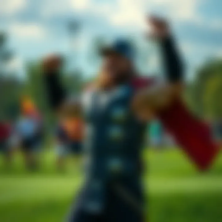 Thor celebrates his first golf victory at the Wyndham Championship 2026 in Greensboro, NC, with a smile and raised arms on the green.