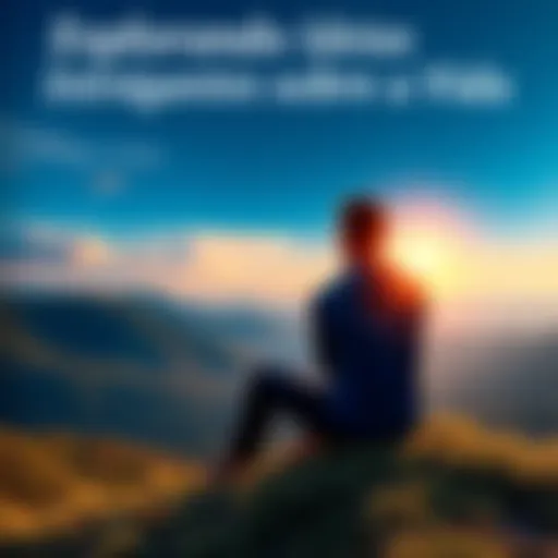 A person sitting on a hill, looking thoughtfully at the horizon while reflecting on life.