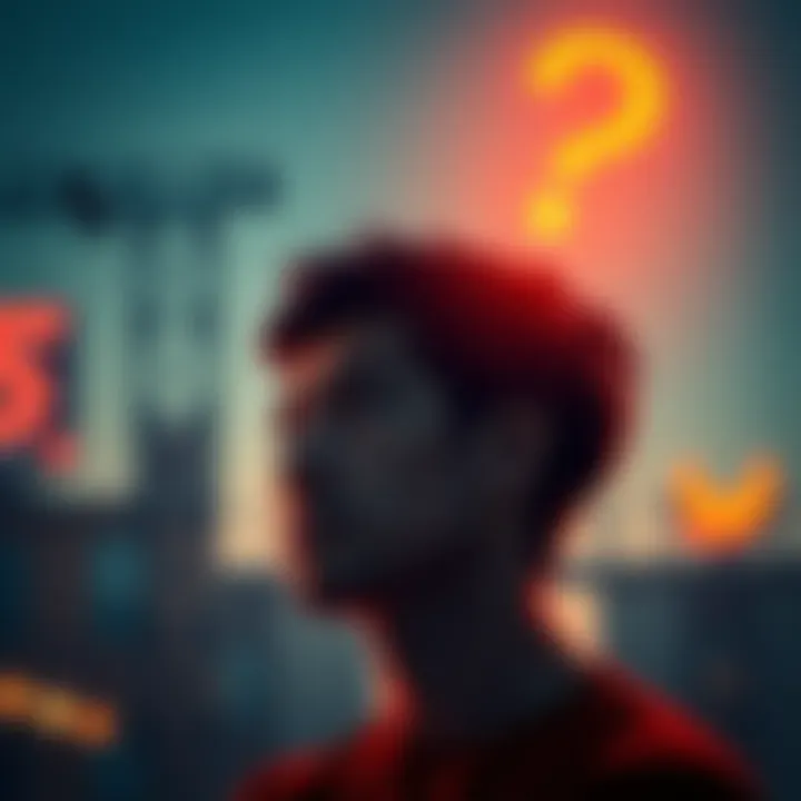 Thoughtful person with question mark A person pondering with a question mark above their head, symbolizing curiosity about the unknown.