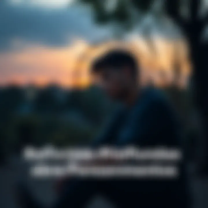 Thoughtful Person Reflecting A person sitting outdoors, deep in thought with a serene expression, illustrating the importance of reflection and ideas in daily life.