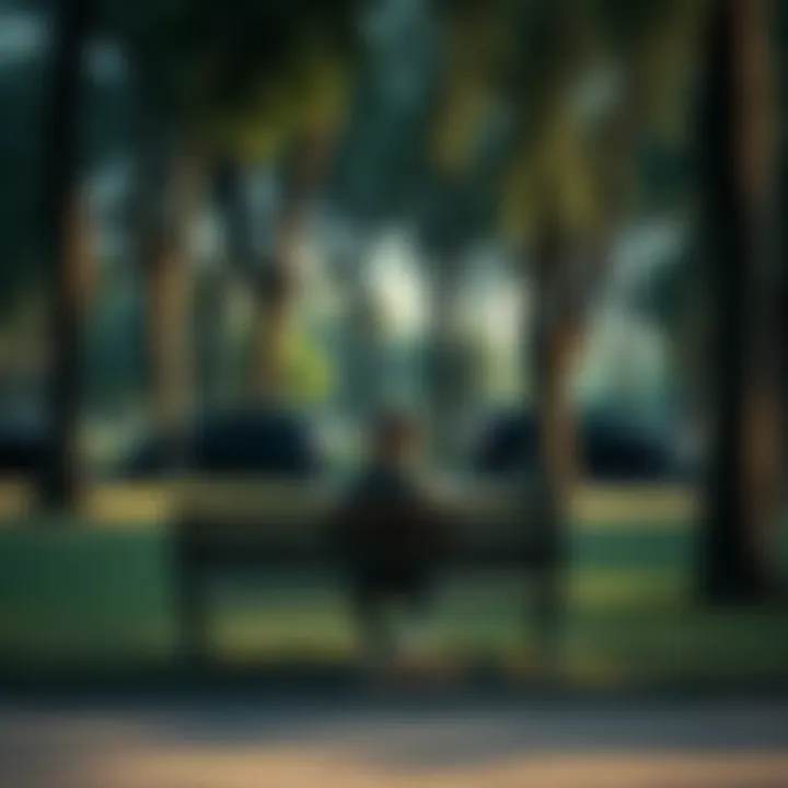 A person sitting on a bench looking thoughtful in a park, surrounded by trees and nature, reflecting on life.