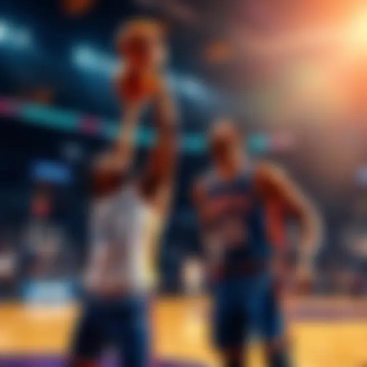 Tobias Harris grabbing a rebound while Evan Mobley positions himself nearby during a basketball game