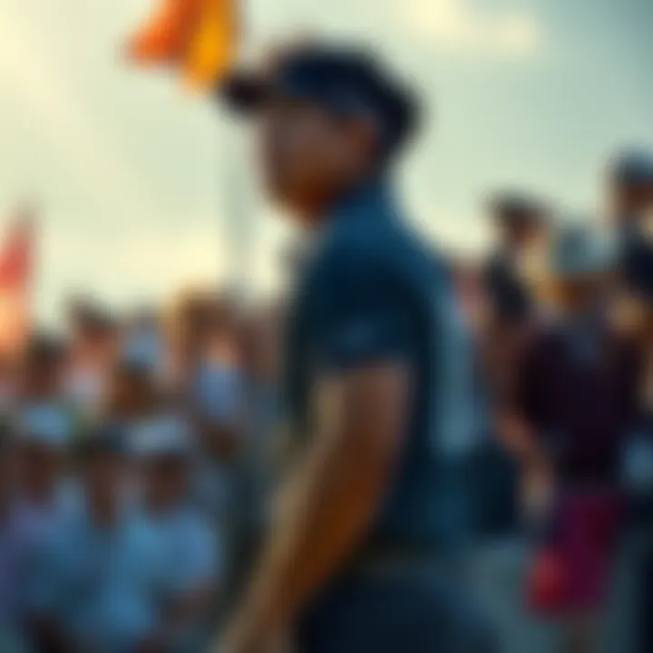 Tom Kim at the Open Championship Tom Kim playing golf at the Open Championship, surrounded by fans and a vibrant atmosphere