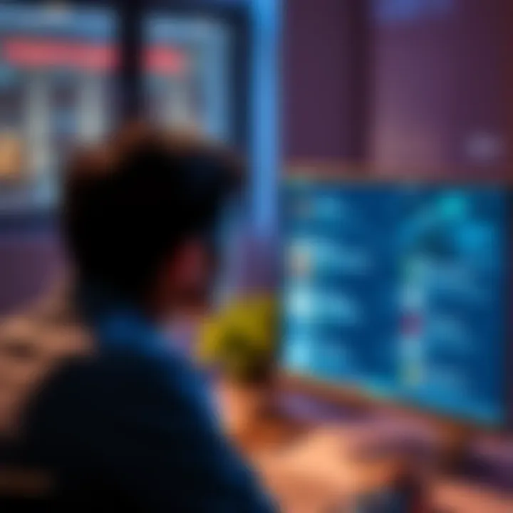 A person looking at a computer screen showing updates about Top Monthly links