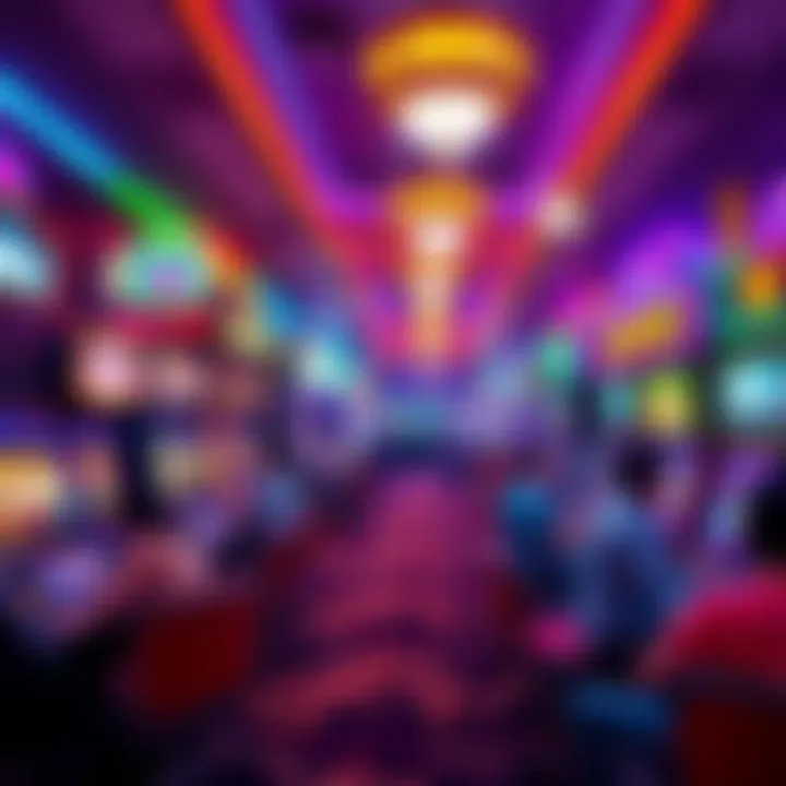 Top RTP Games for 2026 A colorful casino scene featuring various slot machines and players enjoying their time, representing high RTP games in 2026
