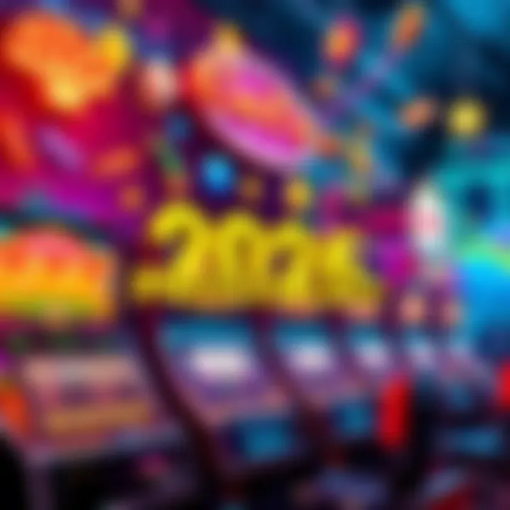 A colorful array of slot machine symbols and graphics representing popular games of 2026.