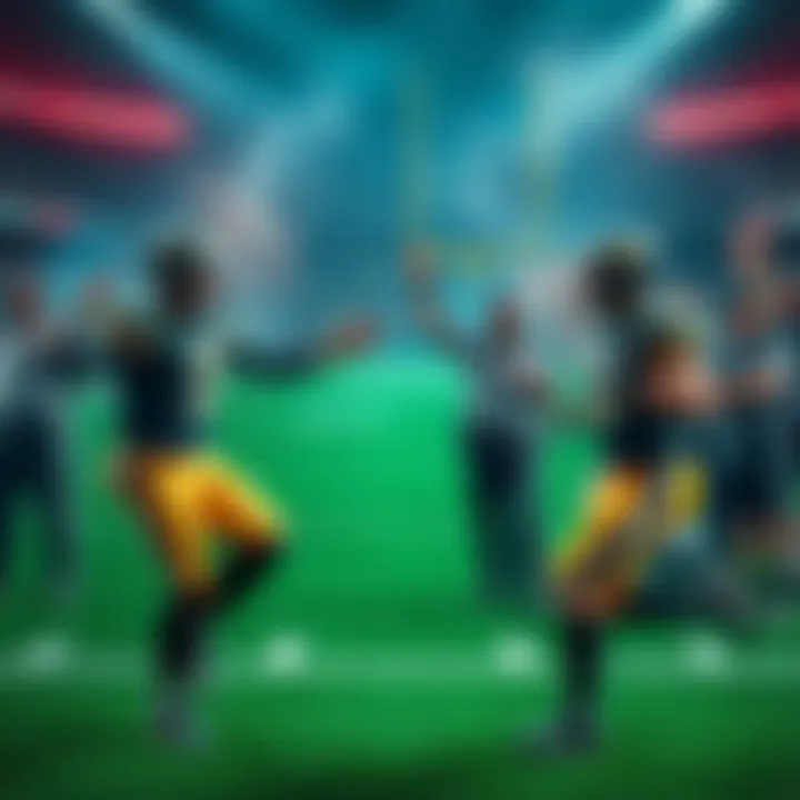 Wicks and Ferguson making touchdown plays in a football game, surrounded by confused fans and officials debating the calls.