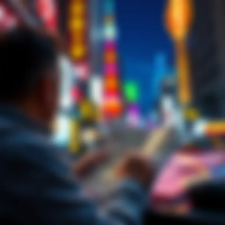 Tourist looking at a map in Tokyo, seeking places to play craps