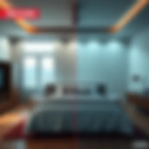 Before and after photos showing the dramatic change of a personalized bedroom over six months