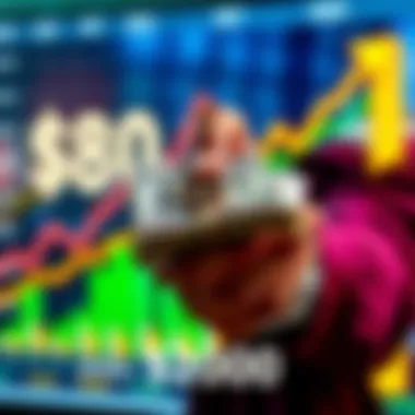 A person holding a stack of cash with a graph showing financial growth in the background
