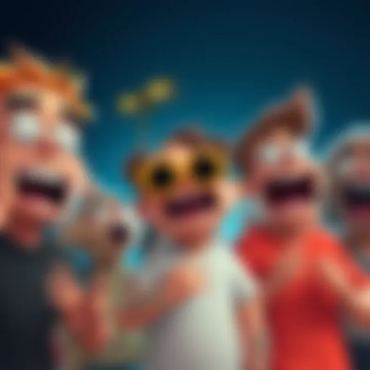 A group of cartoon characters expressing surprise and laughter, representing the viral Bruhhhhhhh meme phenomenon on social media.