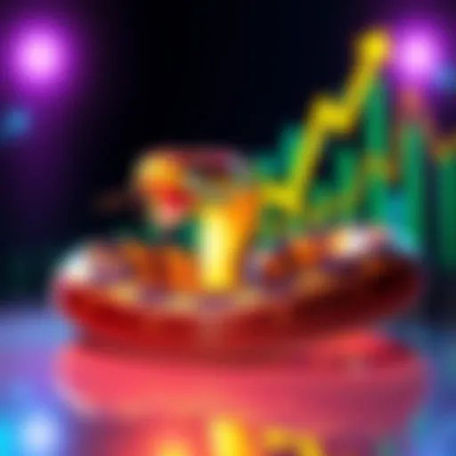 Colorful graphic showing popular snakes 1000xes with rising investment graphs