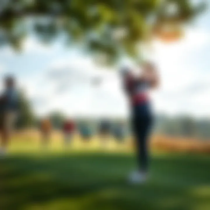 Golfers competing on the Wissahickon Golf Course during the Truist Championship 2025