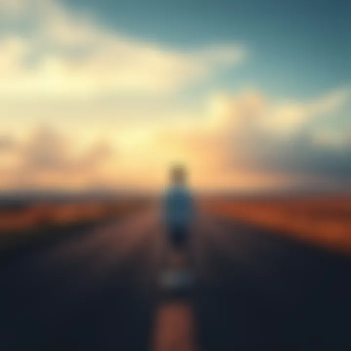 A person standing at a fork in the road, looking at two clear paths, representing decision-making with limited options.