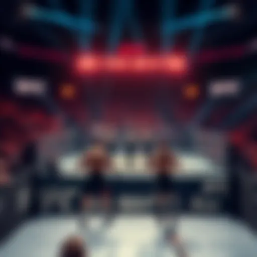 UFC 329 Fight Night Fighters in the octagon preparing for a match at UFC 329 with fans cheering in the background