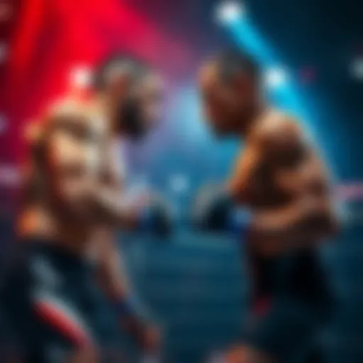 Two fighters face off in the octagon, showcasing their fighting styles ahead of UFC 317.