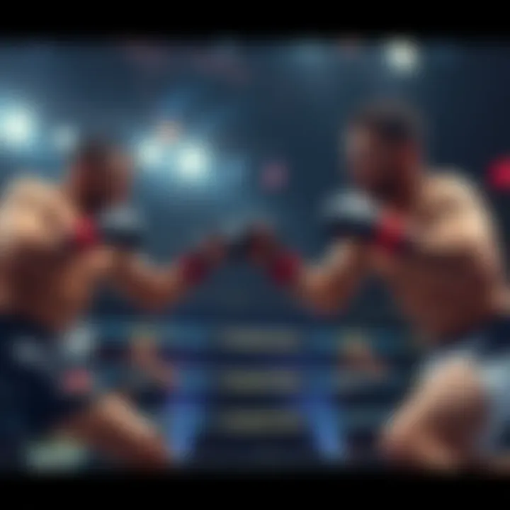 Fighters in action during UFC 319, showcasing excitement and intensity in the octagon