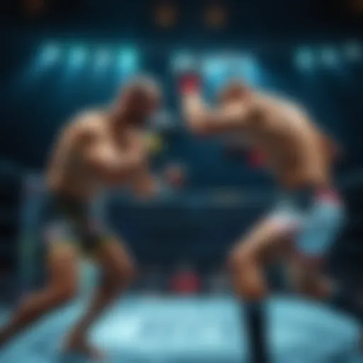 Two UFC fighters competing in the octagon, showcasing their skills and athleticism during a match.