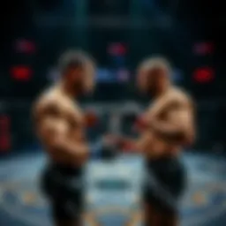 Two UFC fighters warming up in the ring before a match at UFC Apex