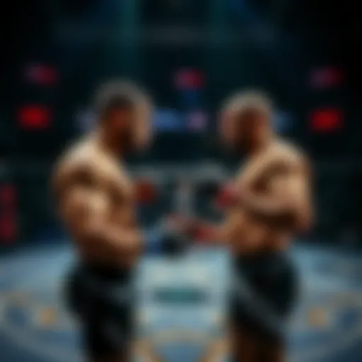 Two UFC fighters warming up in the ring before a match at UFC Apex