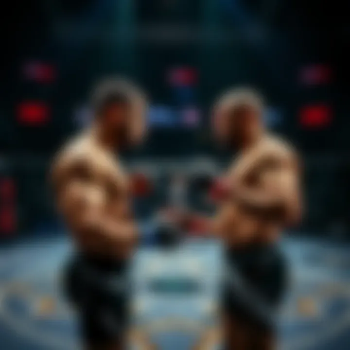 Two UFC fighters warming up in the ring before a match at UFC Apex