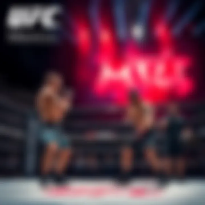 Fighters in the octagon during UFC Mexico event showcasing intense action