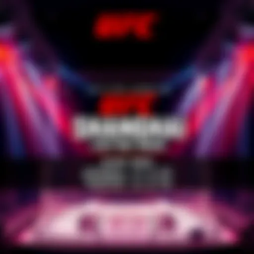 Graphic showing a UFC event poster with betting odds and details for Shanghai