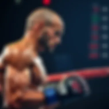 A fighter preparing for a match with odds displayed, showcasing strategy in UFC betting at Vegas 113