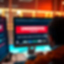 A person looking at a computer screen with a message indicating Underdog Fantasy is not available, symbolizing the impact of new legislation in New Jersey.
