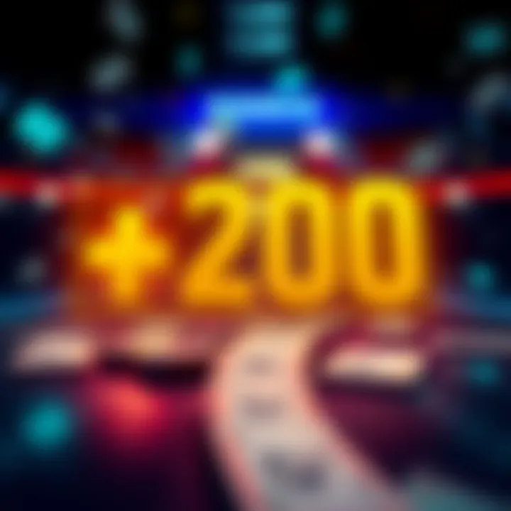 A graphic showing betting odds with a focus on +200, illustrating probability and betting concepts, with money symbols in the background.